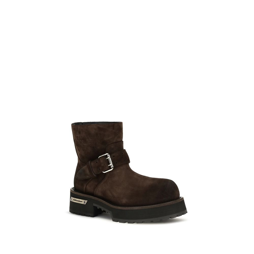 Balenciaga Brown Calf Leather Ankle Boots