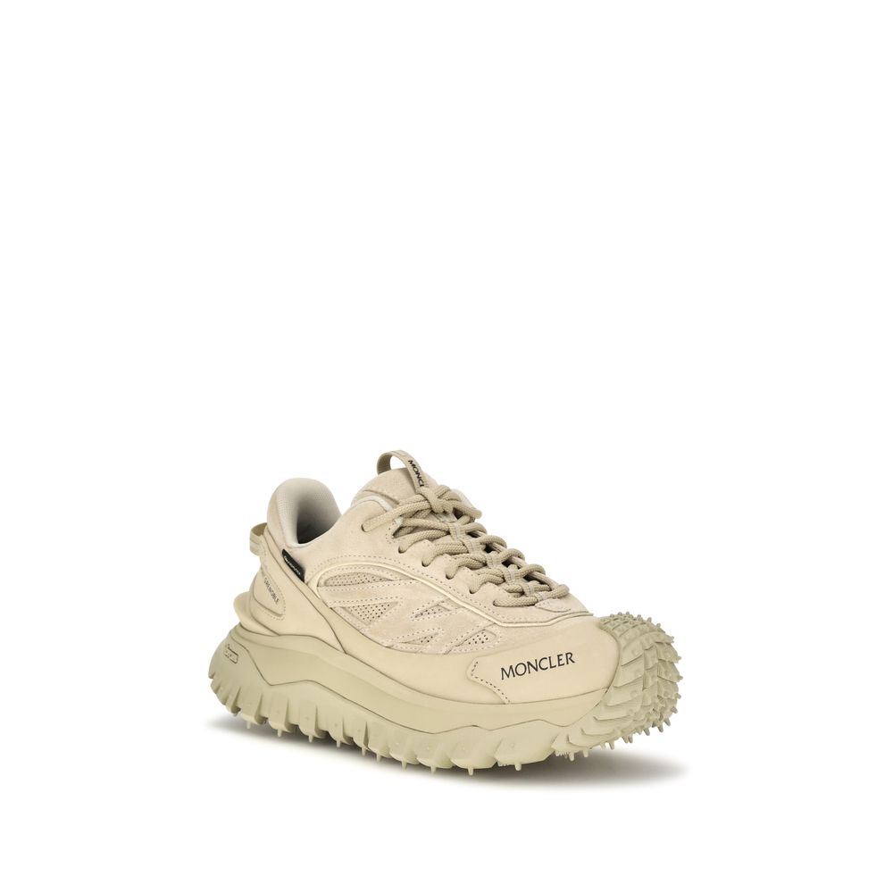 Moncler Beige Calf Leather Athletic Sneakers