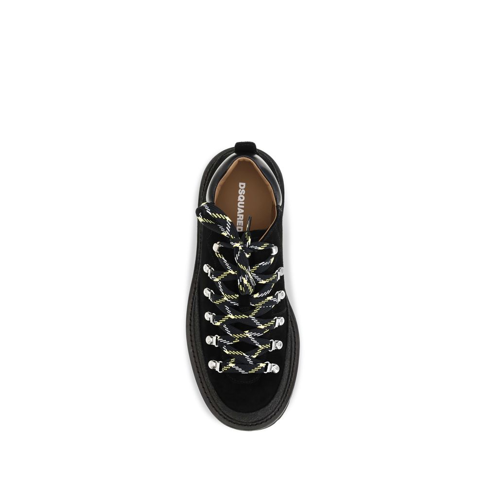 Dsquared² Black Calf Leather Athletic Sneakers
