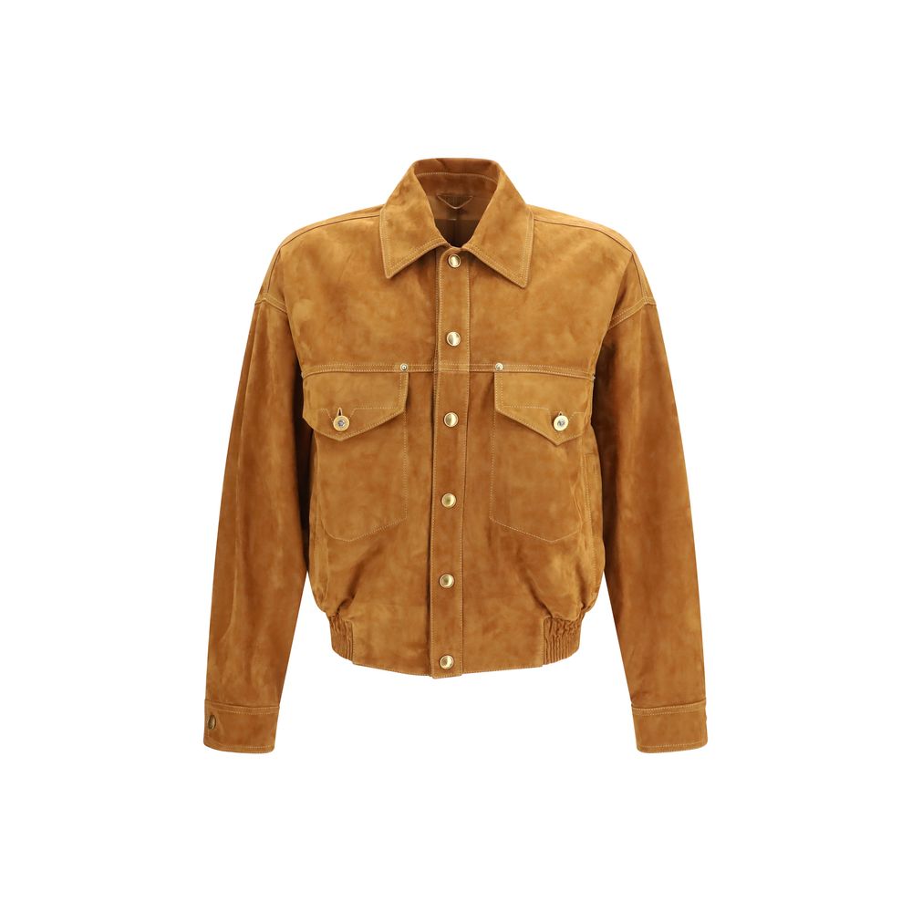 Versace Brown Lamb Leather Jacket
