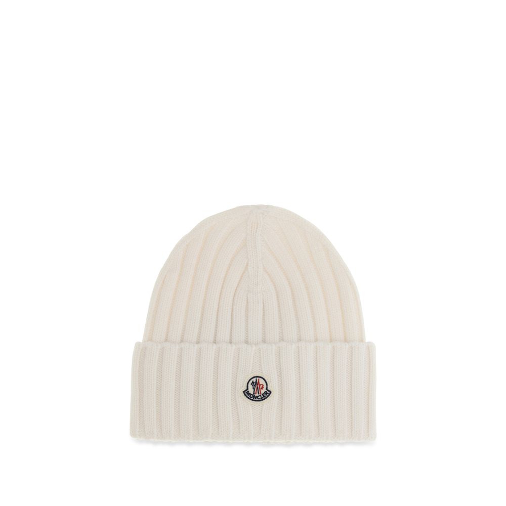 Moncler White Wool Beanie