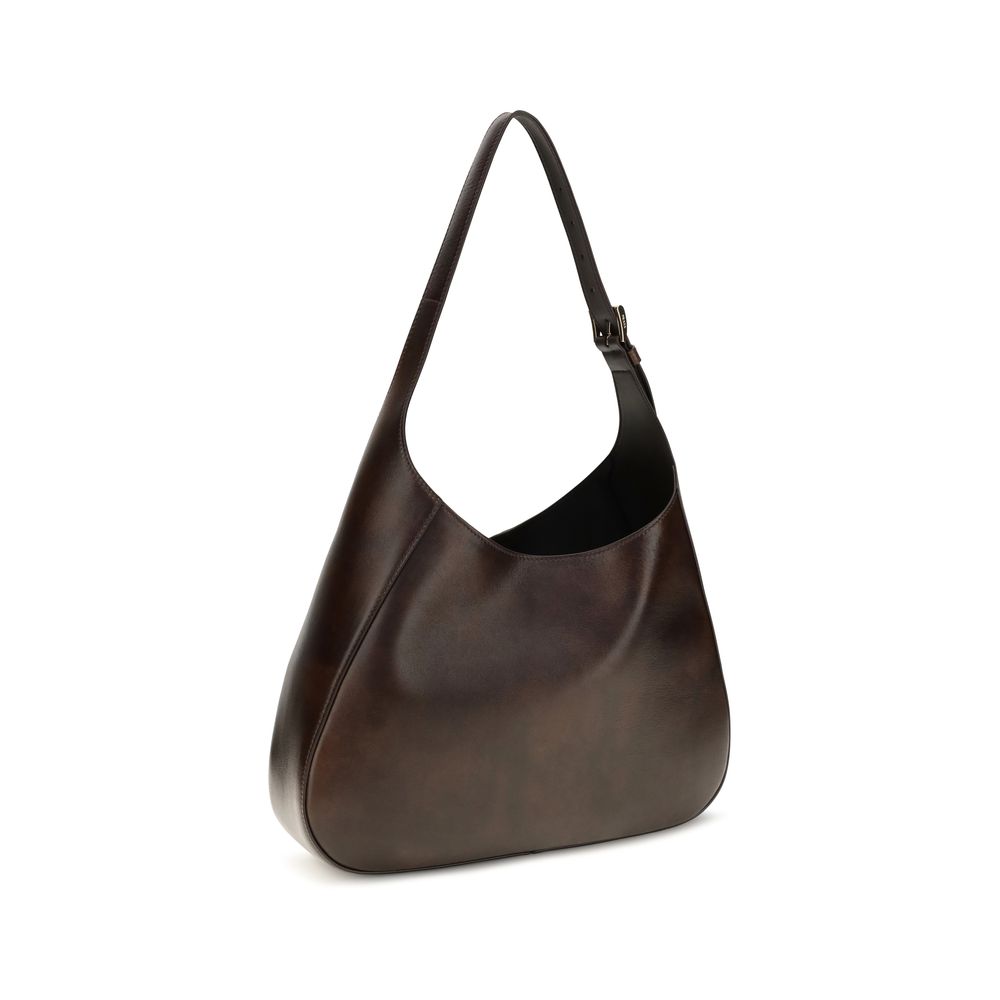 Prada Brown Calf Leather Shoulder Bag