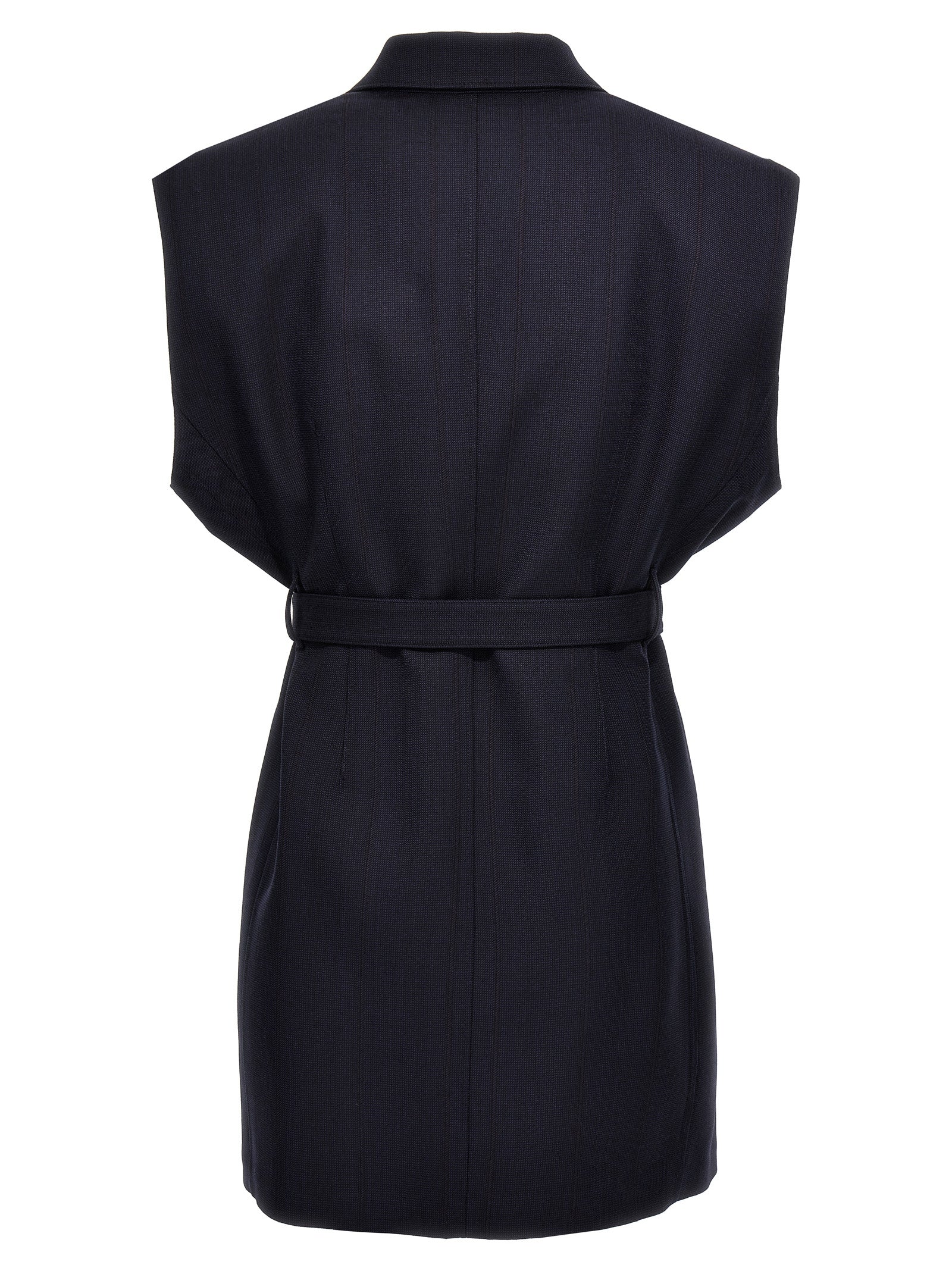 Prada Blue Virgin Wool Sleevelesss Jacket