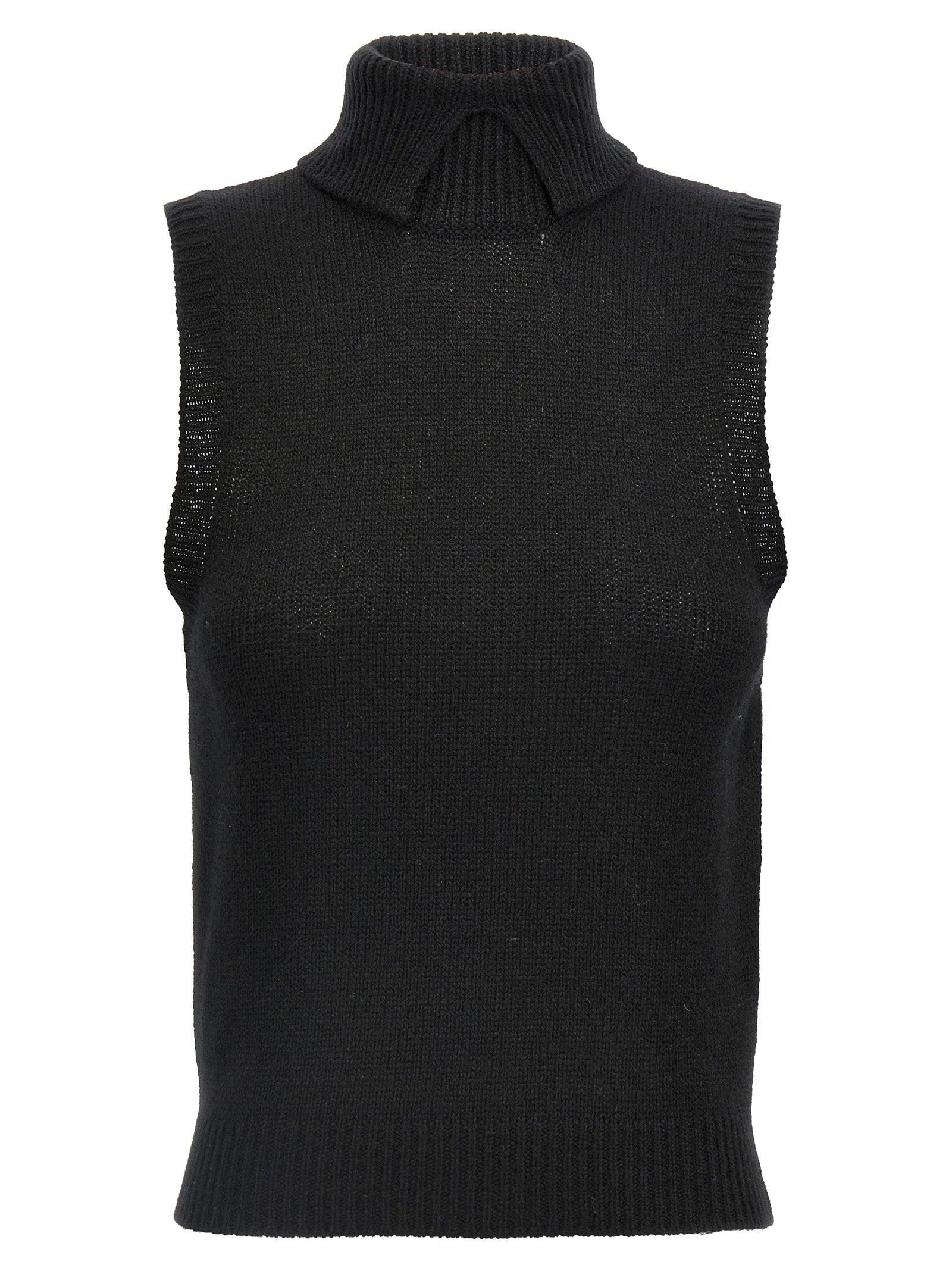 Prada Black Cashmere Sleevelesss Jacket