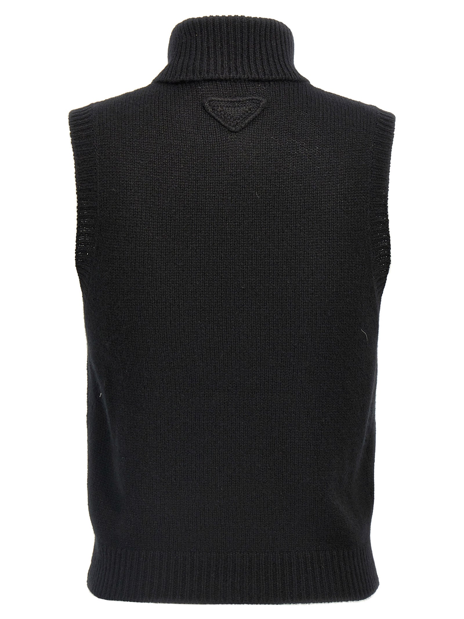 Prada Black Cashmere Sleevelesss Jacket