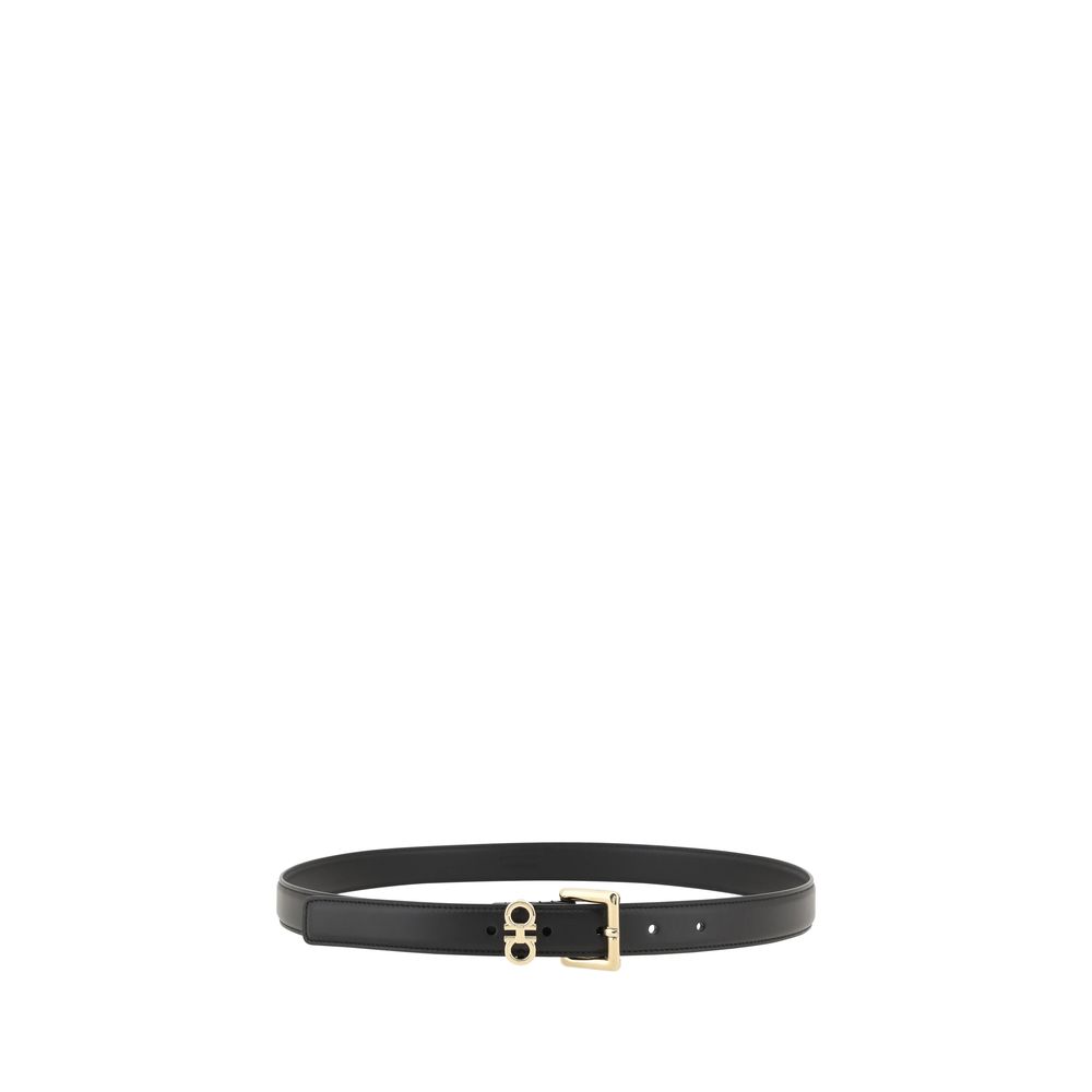 Ferragamo Black Calf Leather Regular Belt