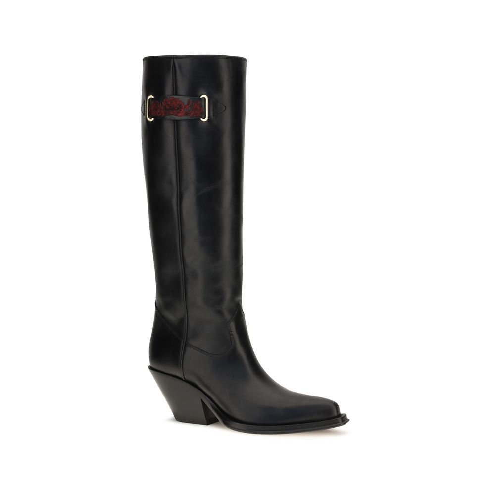 Chloé Black Calf Leather Over The Knee