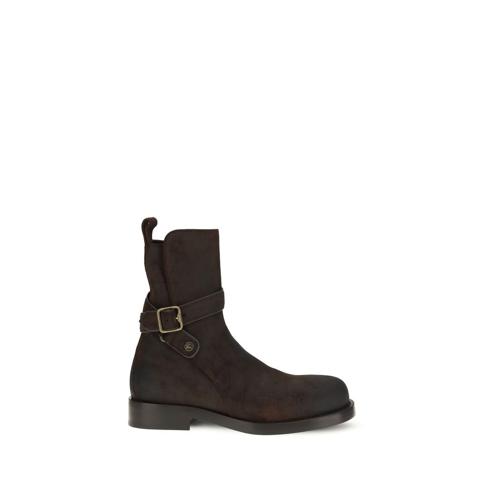 Burberry Brown Calf Leather Lace-Up Boots