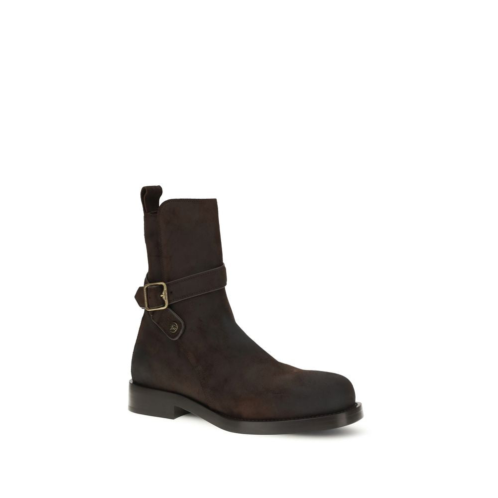 Burberry Brown Calf Leather Lace-Up Boots