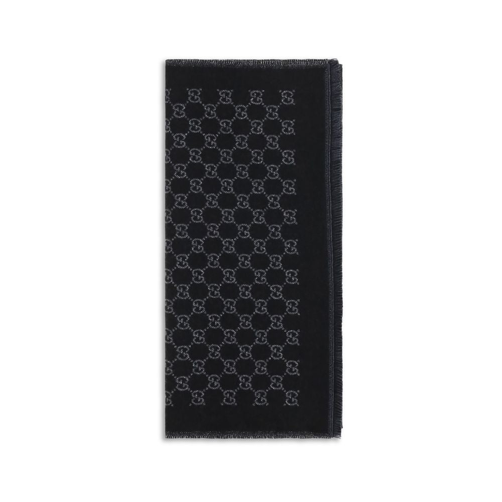 Gucci Black Wool Foulard