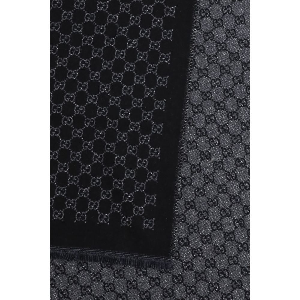 Gucci Black Wool Foulard