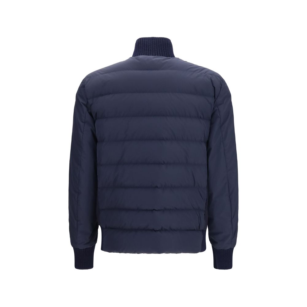 Moncler Blue Wool Shell Jacket