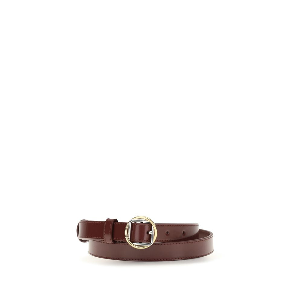 Jacquemus Bordeaux Calf Leather Thin Belt