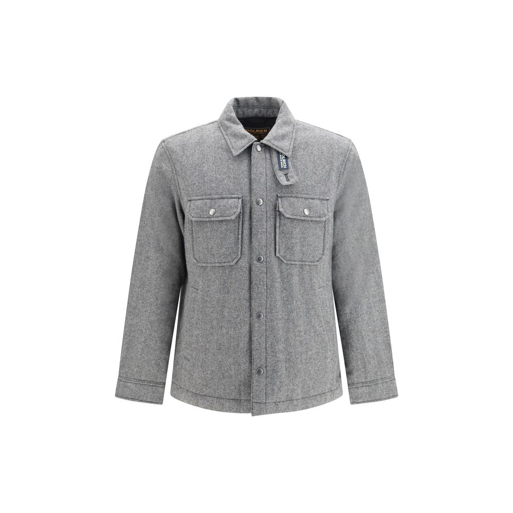 Woolrich Gray Wool Full-Length Jacket