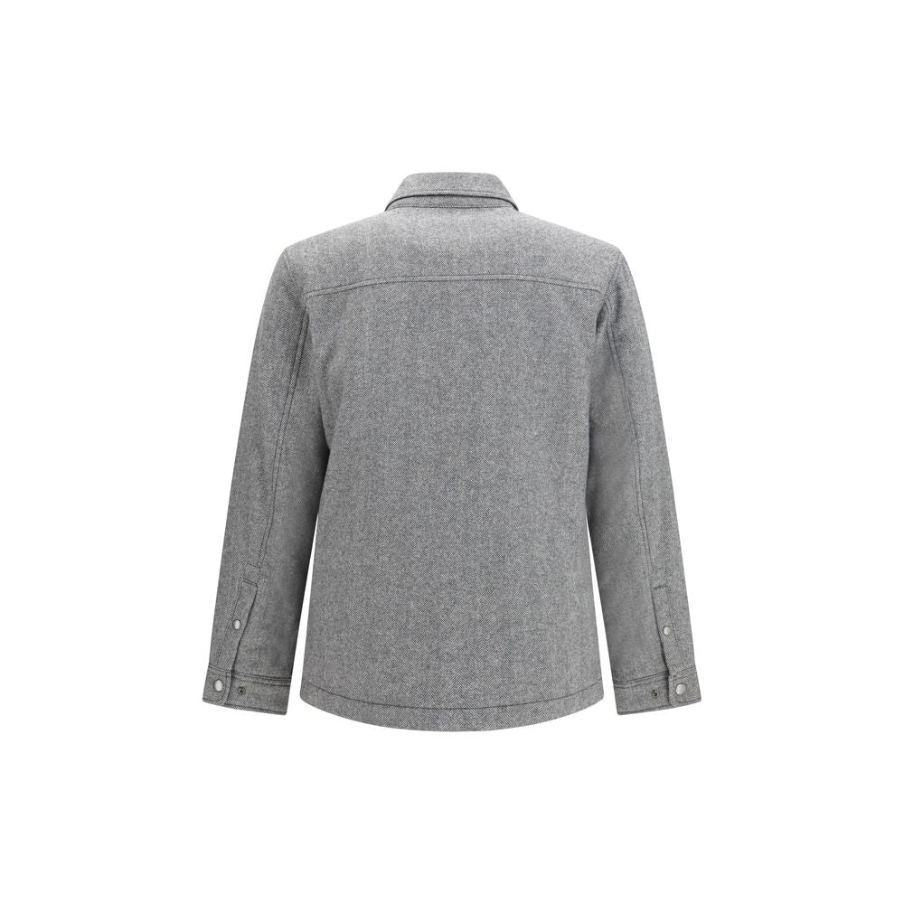 Woolrich Gray Wool Full-Length Jacket