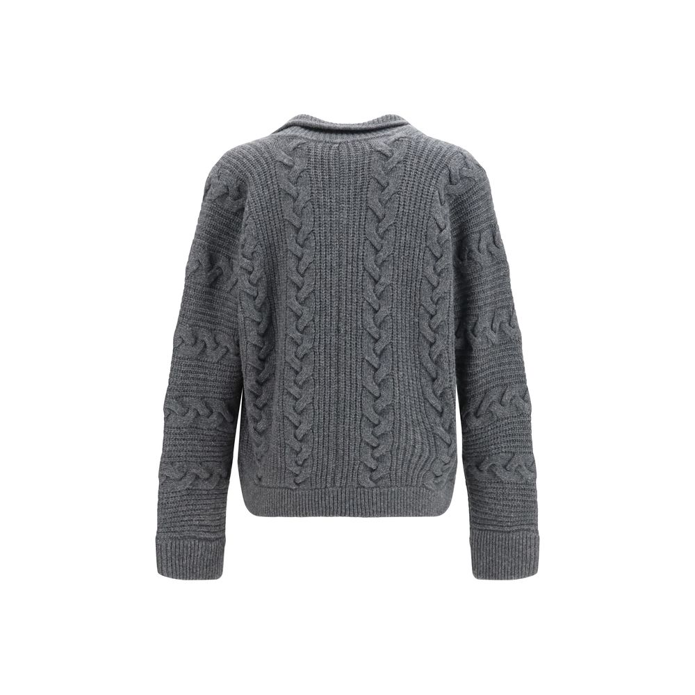 Versace Gray Wool Cardigan