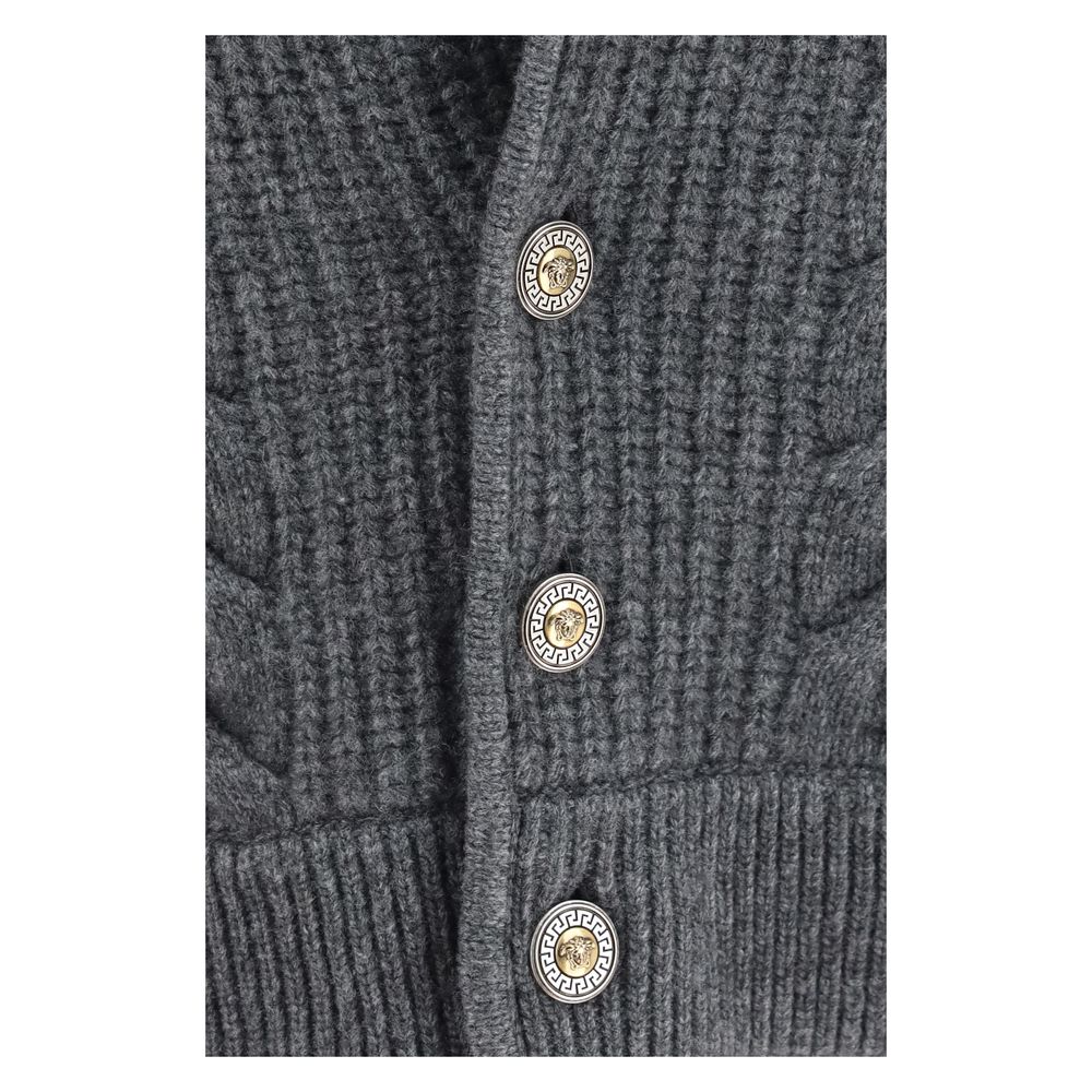 Versace Gray Wool Cardigan
