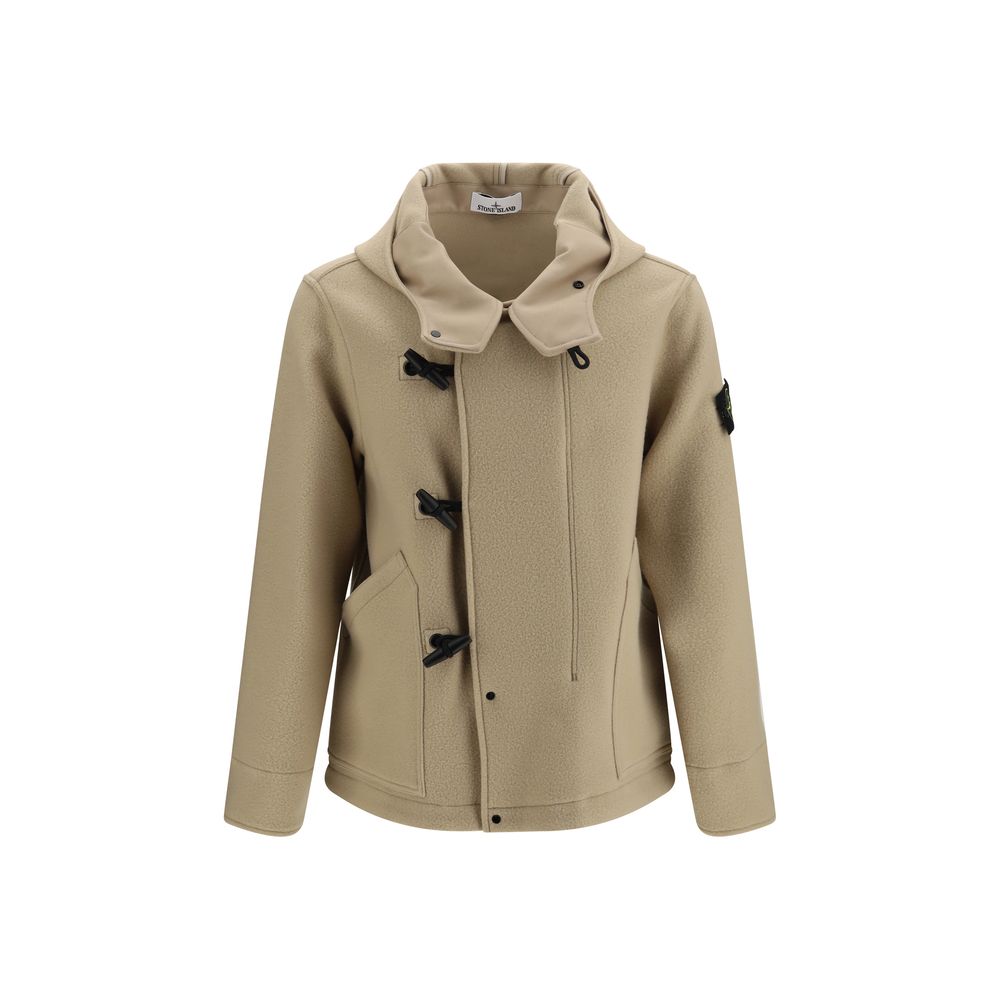 Stone Island Beige Wool Full-Length Jacket