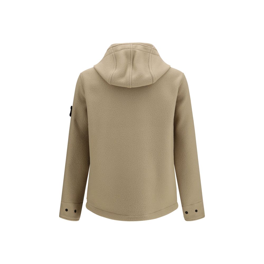 Stone Island Beige Wool Full-Length Jacket