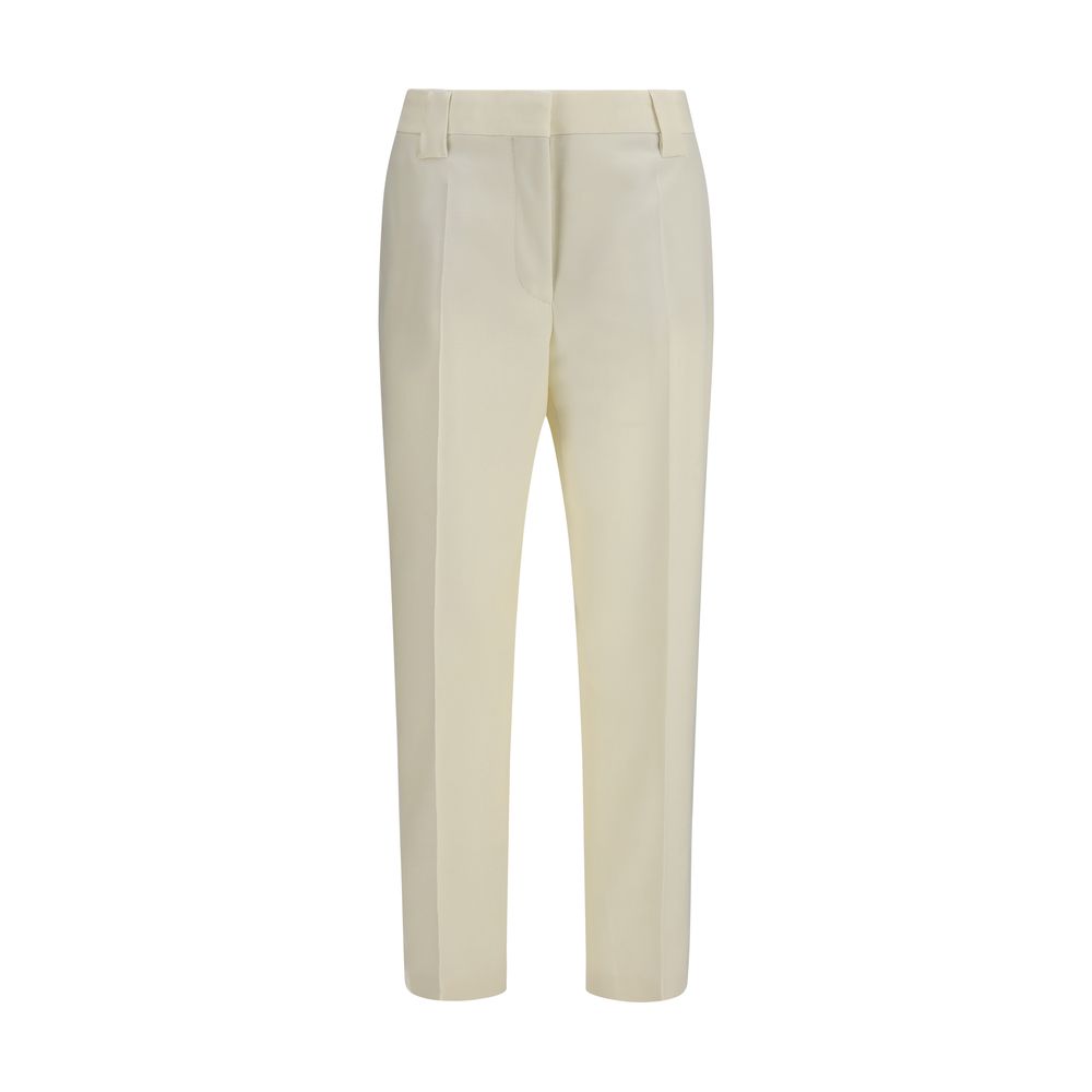 Versace Beige Wool Cropped Pants