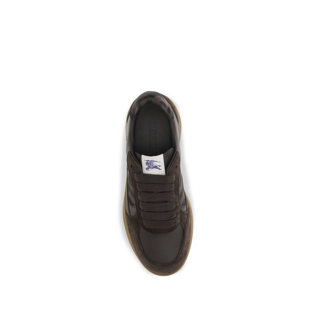 Burberry Brown Calf Leather Athletic Sneakers