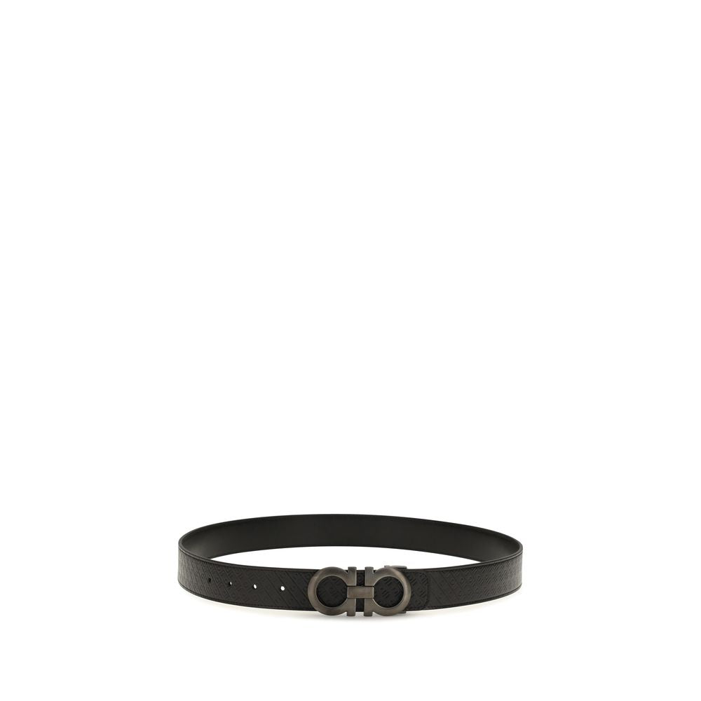 Ferragamo Black Calf Leather Regular Belt