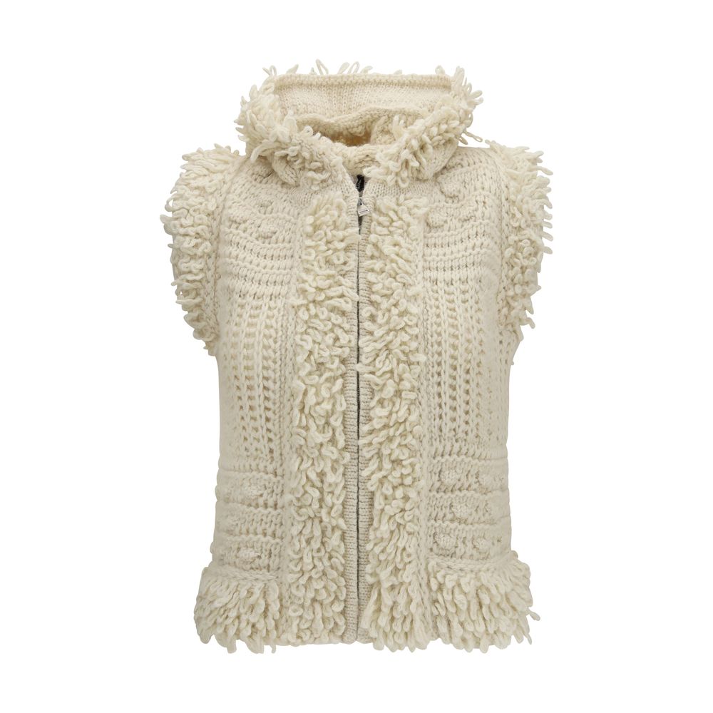 Fendi White Wool Sleeveless Jacket