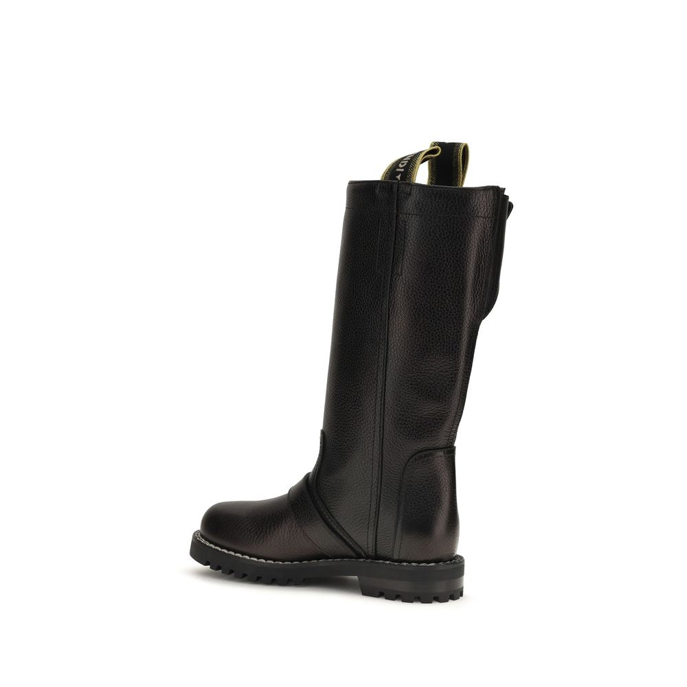 Fendi Black Calf Leather Lace-Up Boots