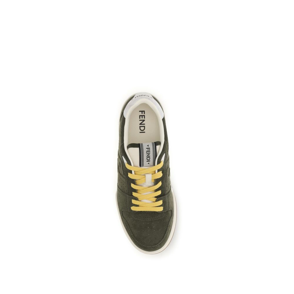 Fendi Bicolor Calf Leather Low Top Sneakers