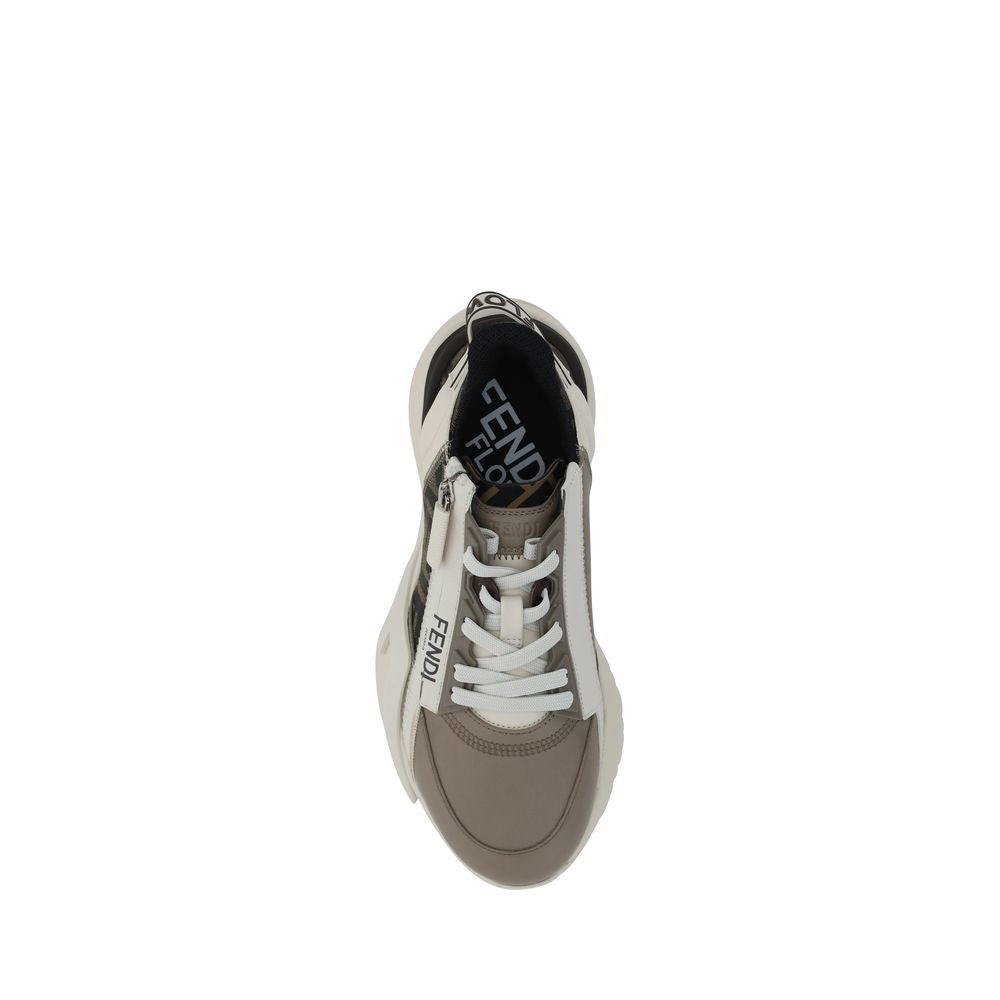 Fendi Brown Calf Leather Athletic Sneakers