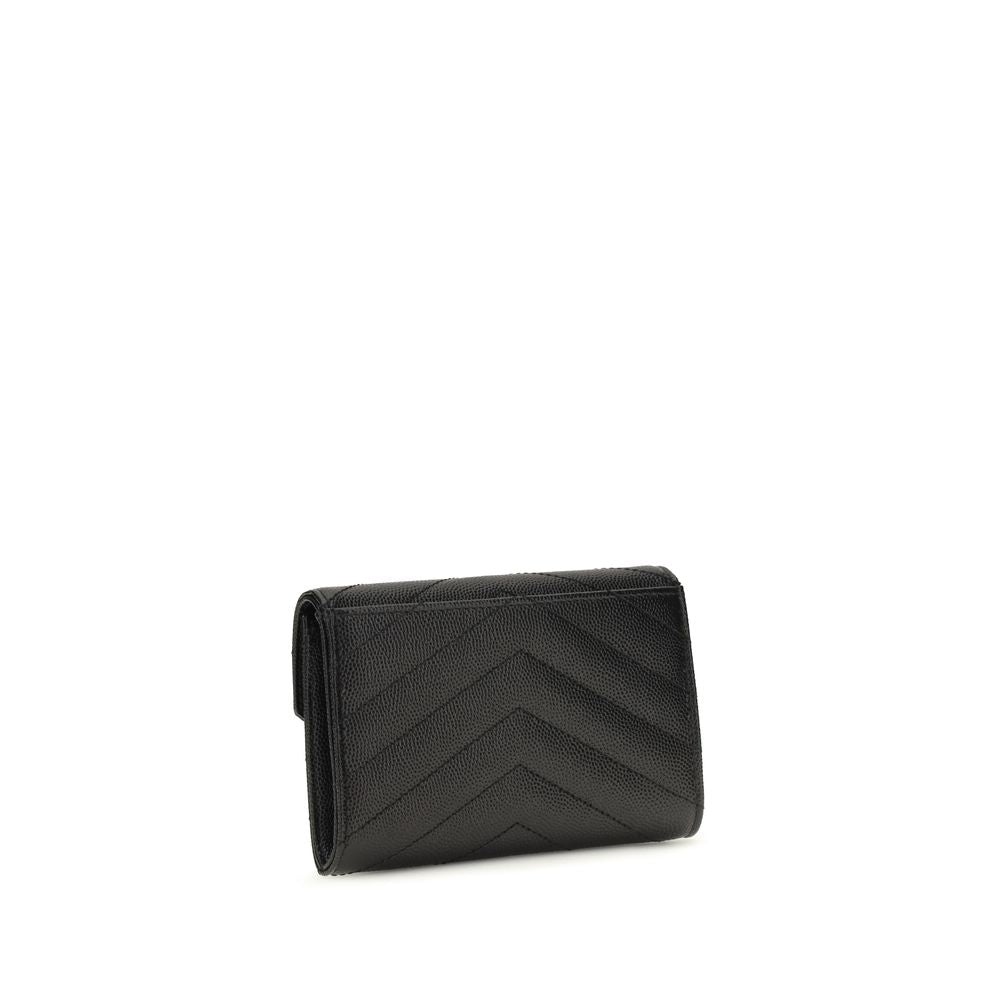 Saint Laurent Black Calf Leather Wallet