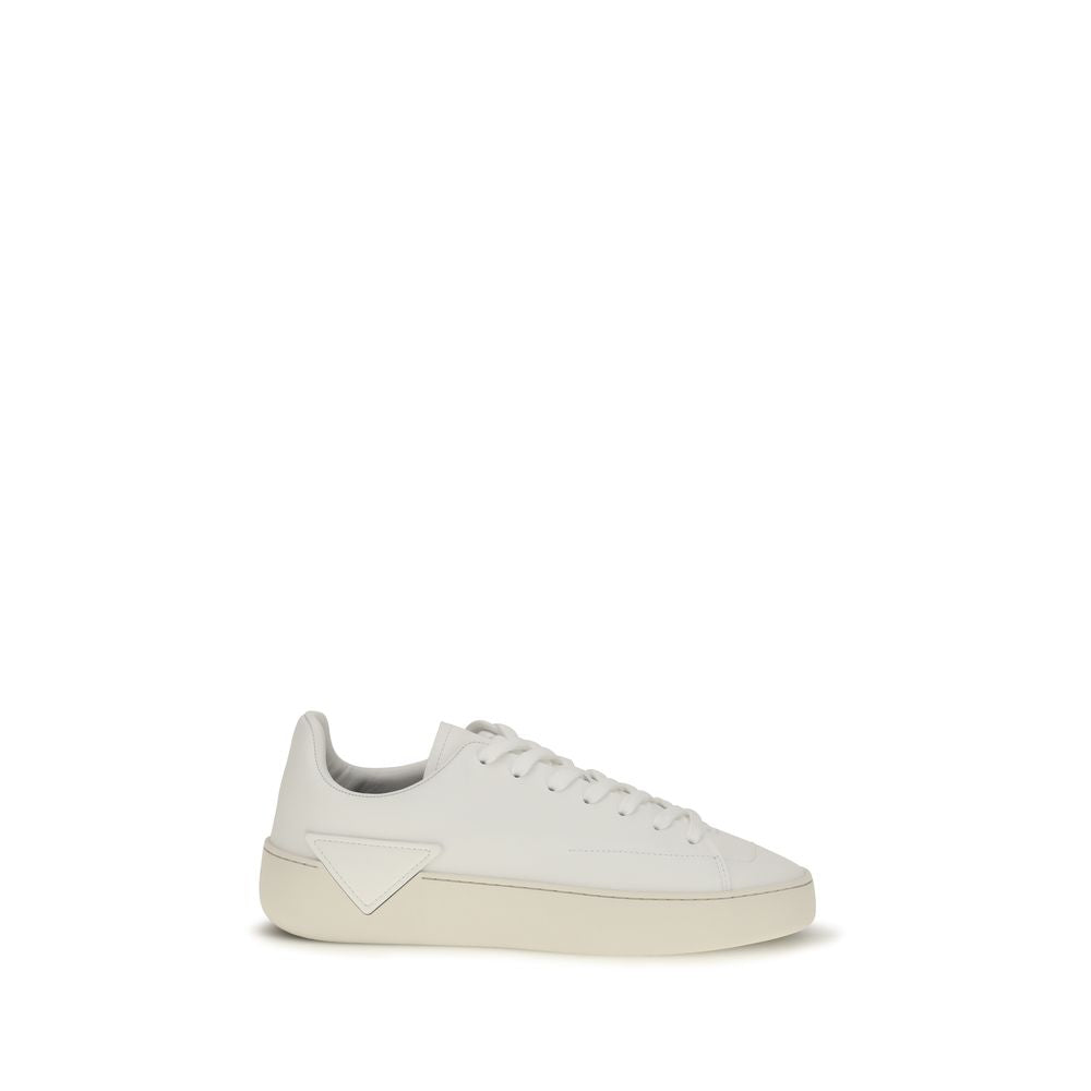 Prada White Calf Leather Low Top Sneakers