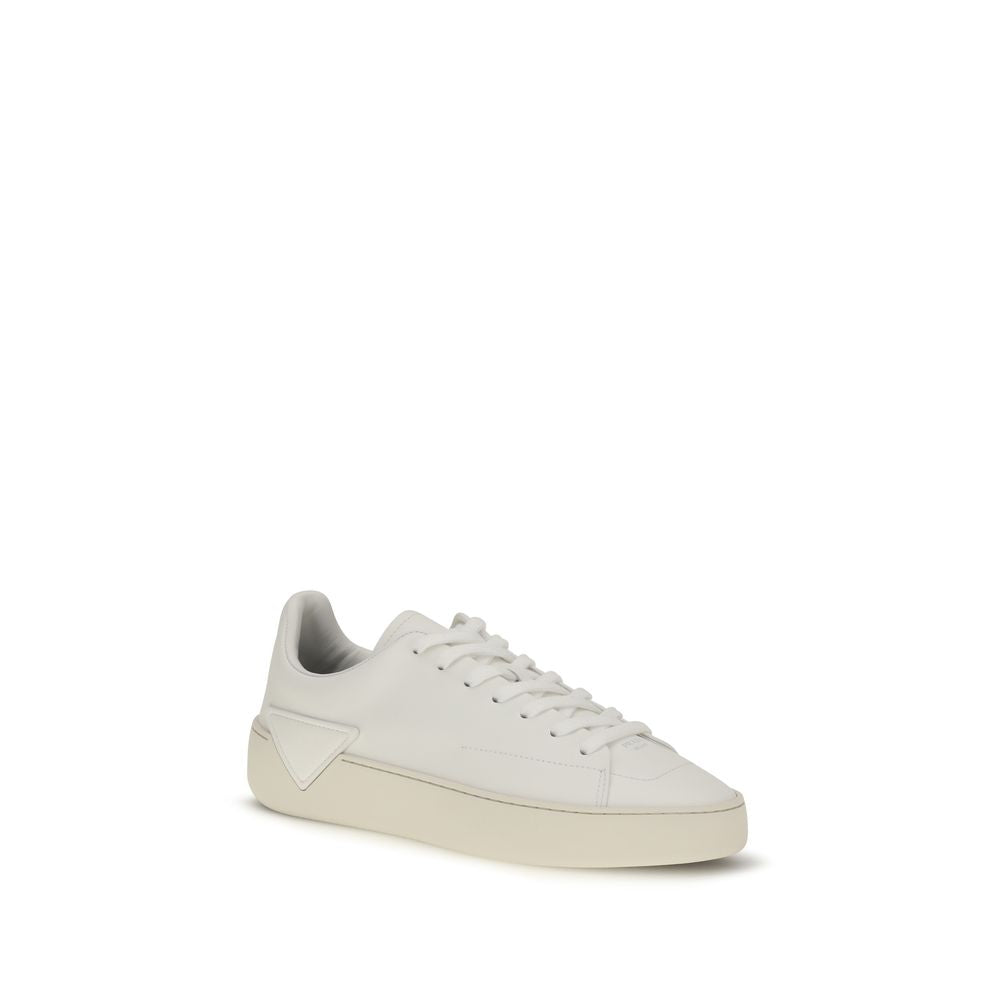 Prada White Calf Leather Low Top Sneakers