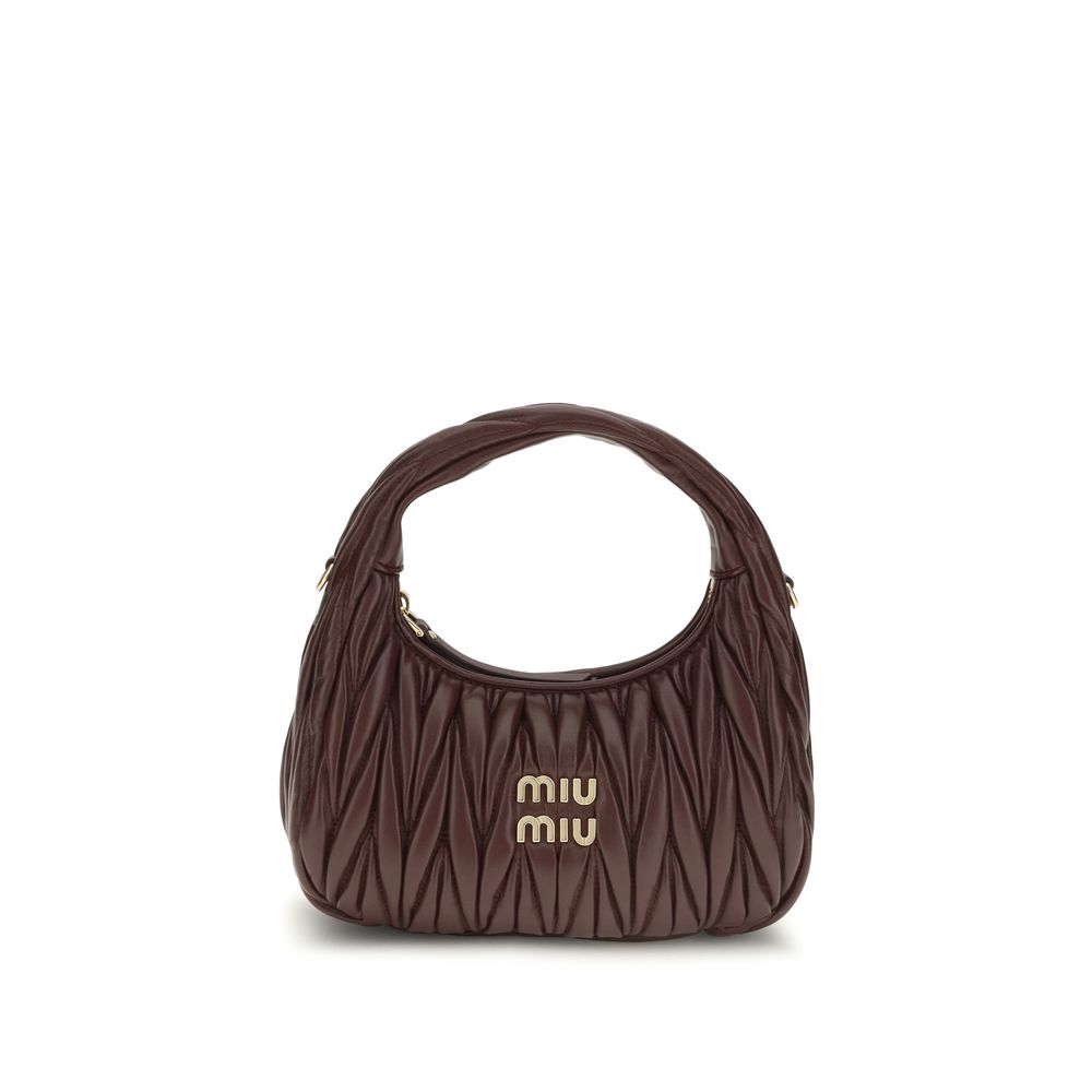 Miu Miu Bordeaux Calf Leather Shoulder Bag