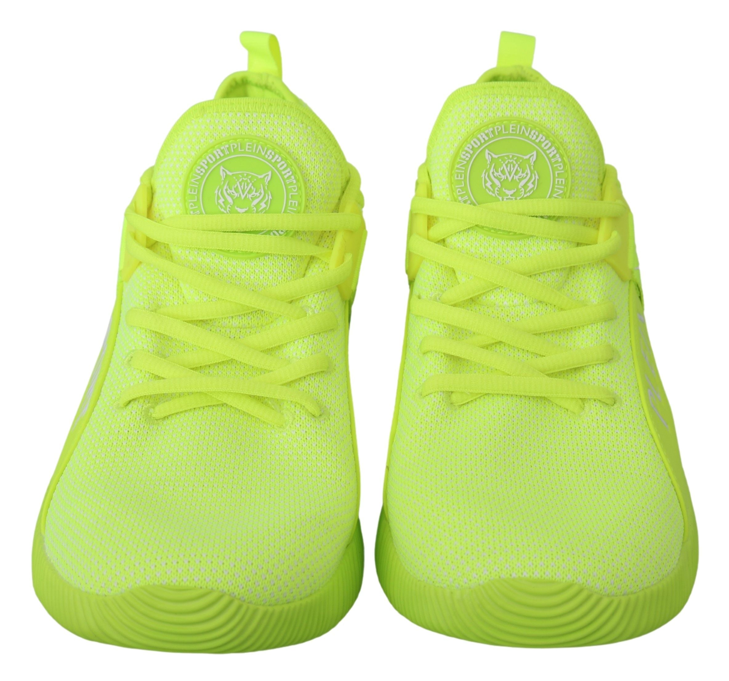 Green CARTER Logo Hi-Top Sneakers ShoesPLEIN SPORT Gorgeous new with tags, 100% Authentic Plein Sport Mens shoes. Model: Casual running sneakers Color: Light green Material: Polyester Sole: Rubber Logo details Made in Italy Very exclusive and high craftsm