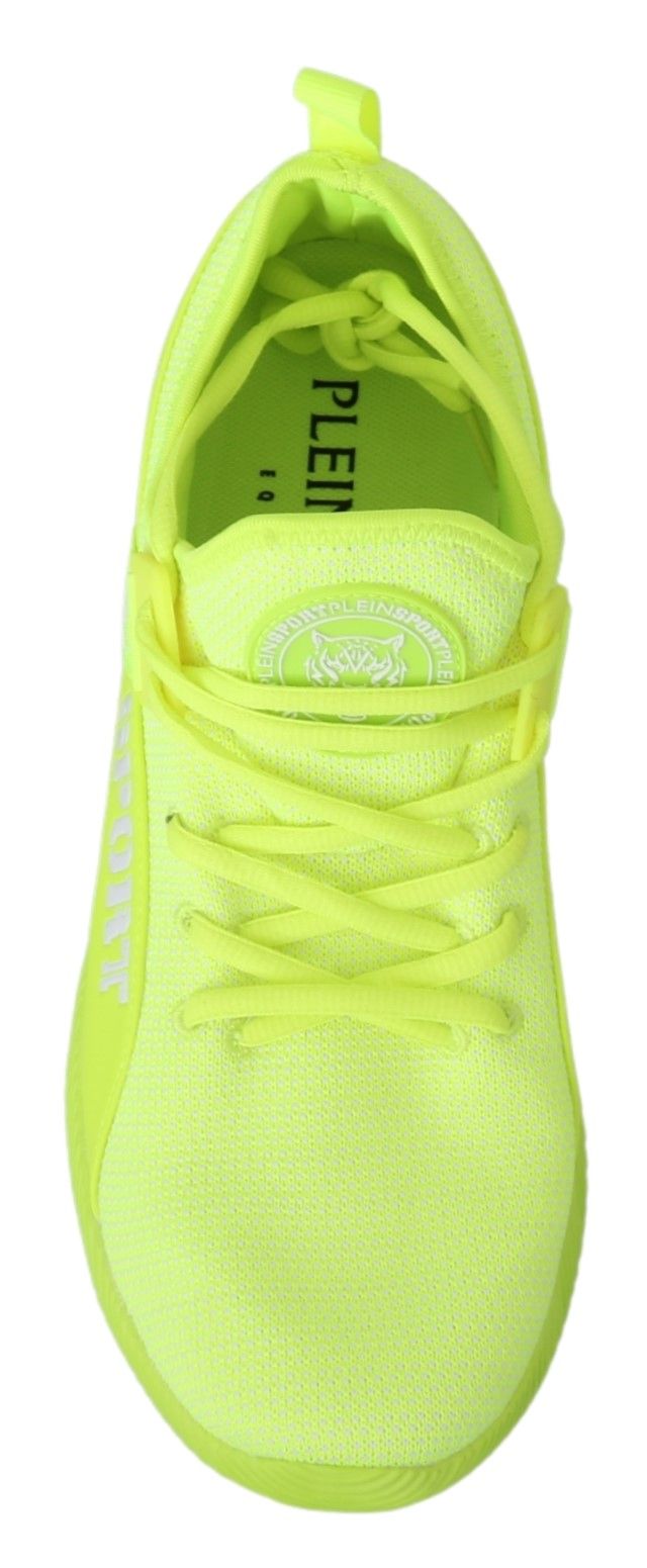Green CARTER Logo Hi-Top Sneakers ShoesPLEIN SPORT Gorgeous new with tags, 100% Authentic Plein Sport Mens shoes. Model: Casual running sneakers Color: Light green Material: Polyester Sole: Rubber Logo details Made in Italy Very exclusive and high craftsm