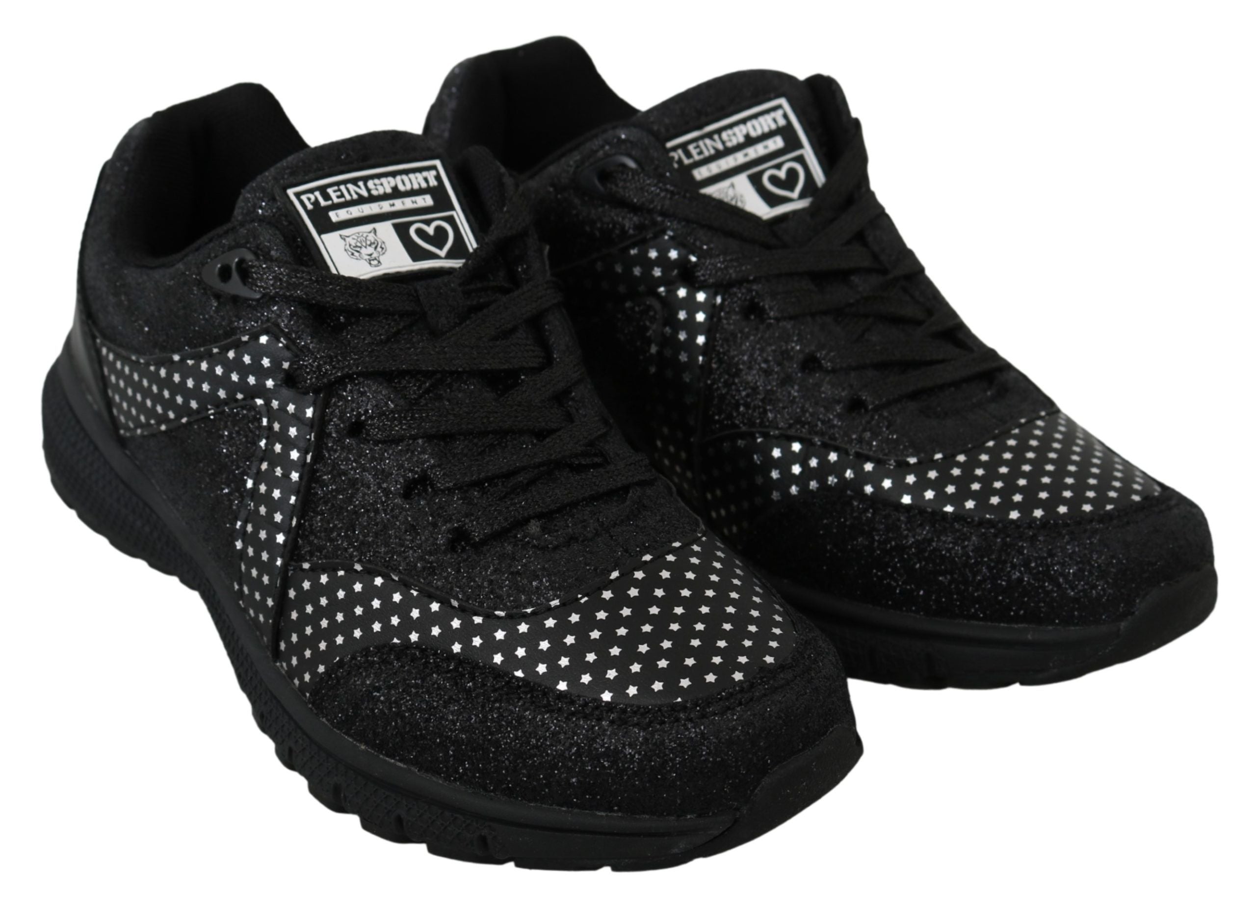 Black Running Jasmines Sneakers ShoesPLEIN SPORT Gorgeous brand new with tags, 100% Authentic PLEIN SPORT Shoes. Model: Jasmines Sneakers Color: Black Material: Leather Sole: Rubber Logo detailsBlack Running Jasmines Sneakers Shoes${tagsPhilipp PleinAulae