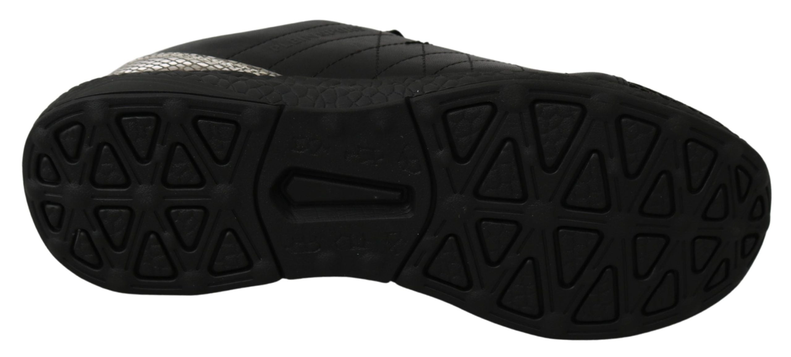 Schwarze synthetische Lauf-Sneaker mit Gummisohle von Philipp Plein
