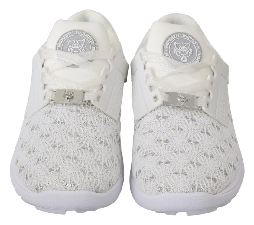White Polyester Casual Sneakers ShoesPLEIN SPORT Gorgeous brand new with tags, 100% Authentic PLEIN SPORT Shoes. Model: Beth Sneakers Color: White Material: Polyester Sole: Rubber Logo detailsWhite Polyester Casual Sneakers Shoes${tagsPhilipp PleinAulae W