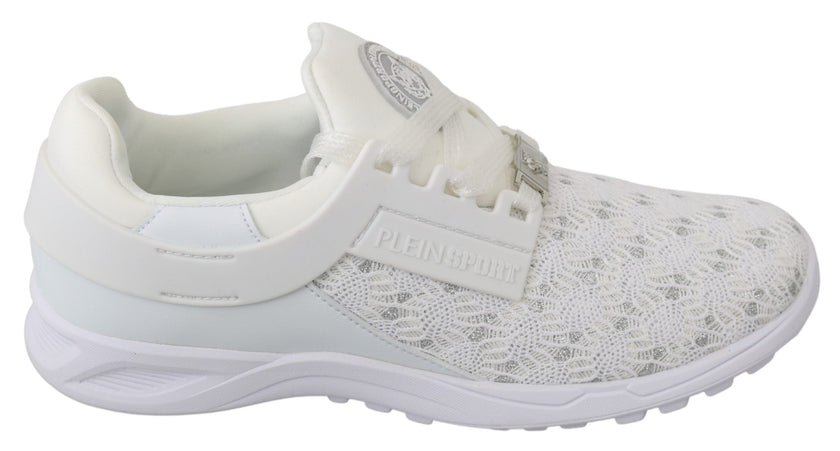 White Polyester Casual Sneakers ShoesPLEIN SPORT Gorgeous brand new with tags, 100% Authentic PLEIN SPORT Shoes. Model: Beth Sneakers Color: White Material: Polyester Sole: Rubber Logo detailsWhite Polyester Casual Sneakers Shoes${tagsPhilipp PleinAulae W