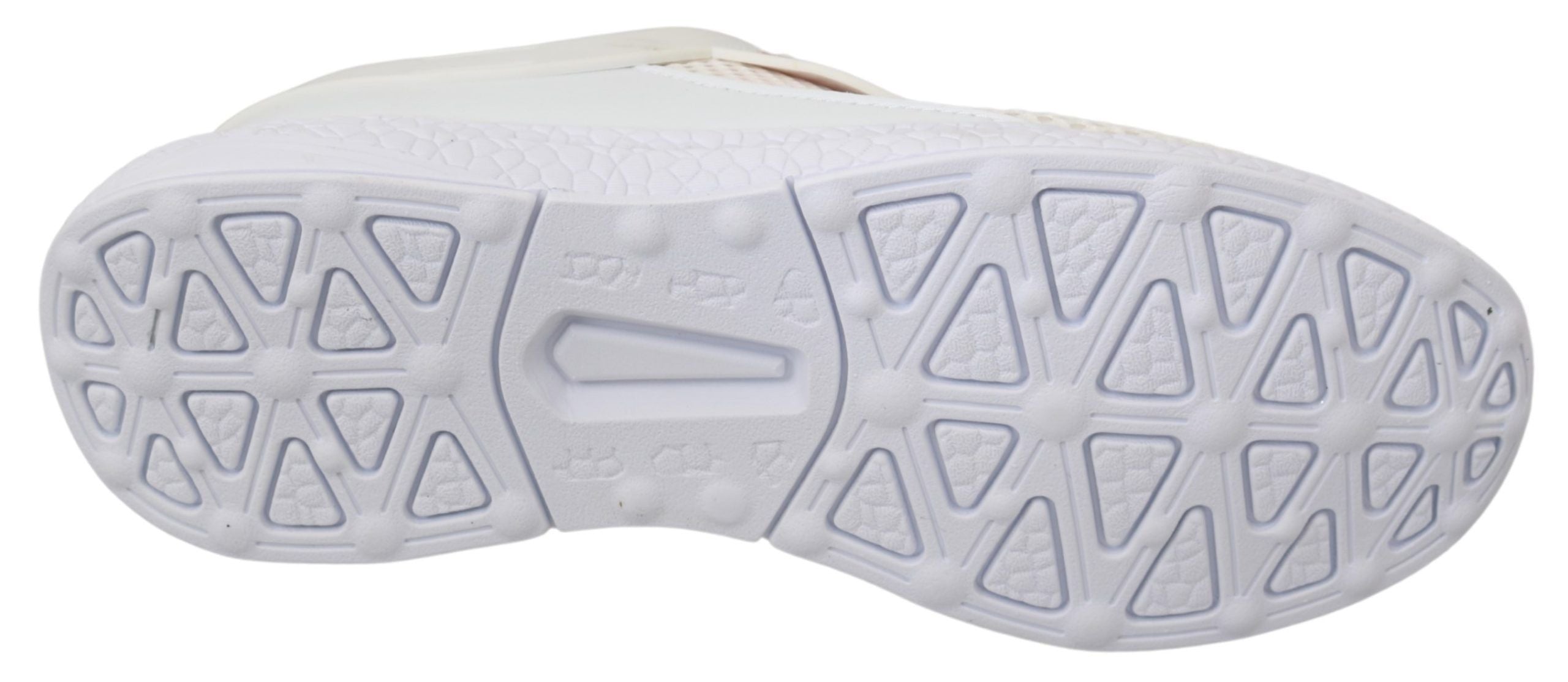Weiße pinkfarbene Kunstleder-Sneaker „Becky“ mit Logo-Details