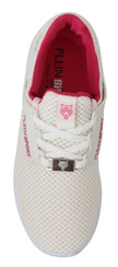 White Pink Polyester Becky Sneakers ShoesPLEIN SPORT Gorgeous brand new with tags, 100% Authentic PLEIN SPORT Shoes. Model: Becky Sneakers Color: White, Pink Material: Polyester Sole: Rubber Logo detailsWhite Pink Polyester Becky Sneakers Shoes${tagsPhili