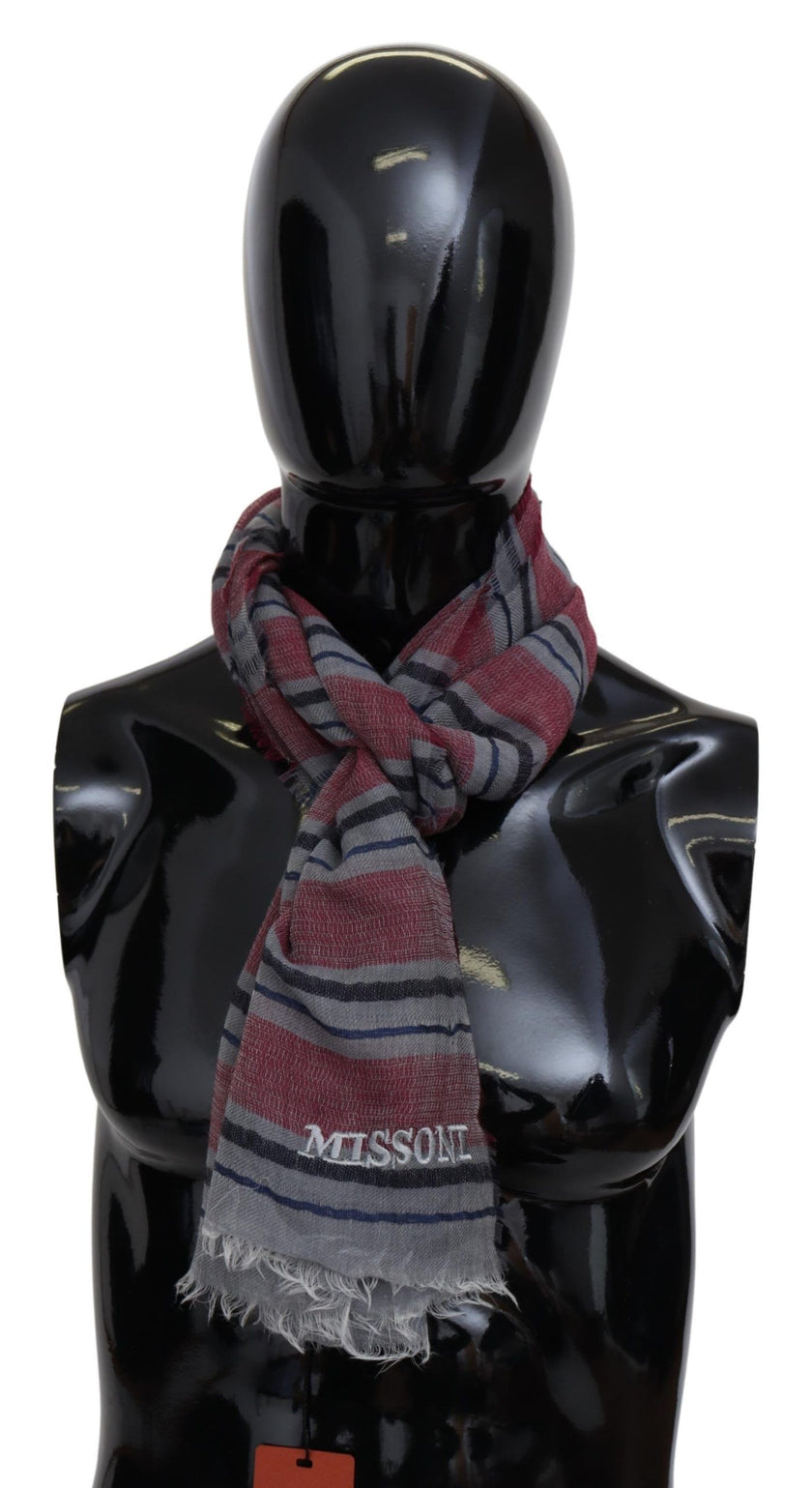 Multicolor Striped Wool Blend Unisex Neck Wrap ScarfMISSONI Gorgeous brand new with tags, 100% Authentic Missoni wool scarf with stripes pattern design and brand logo embroidery. Material: 95% Wool 5% Silk Color: Multicolor Gender: Unisex Fringes Logo det