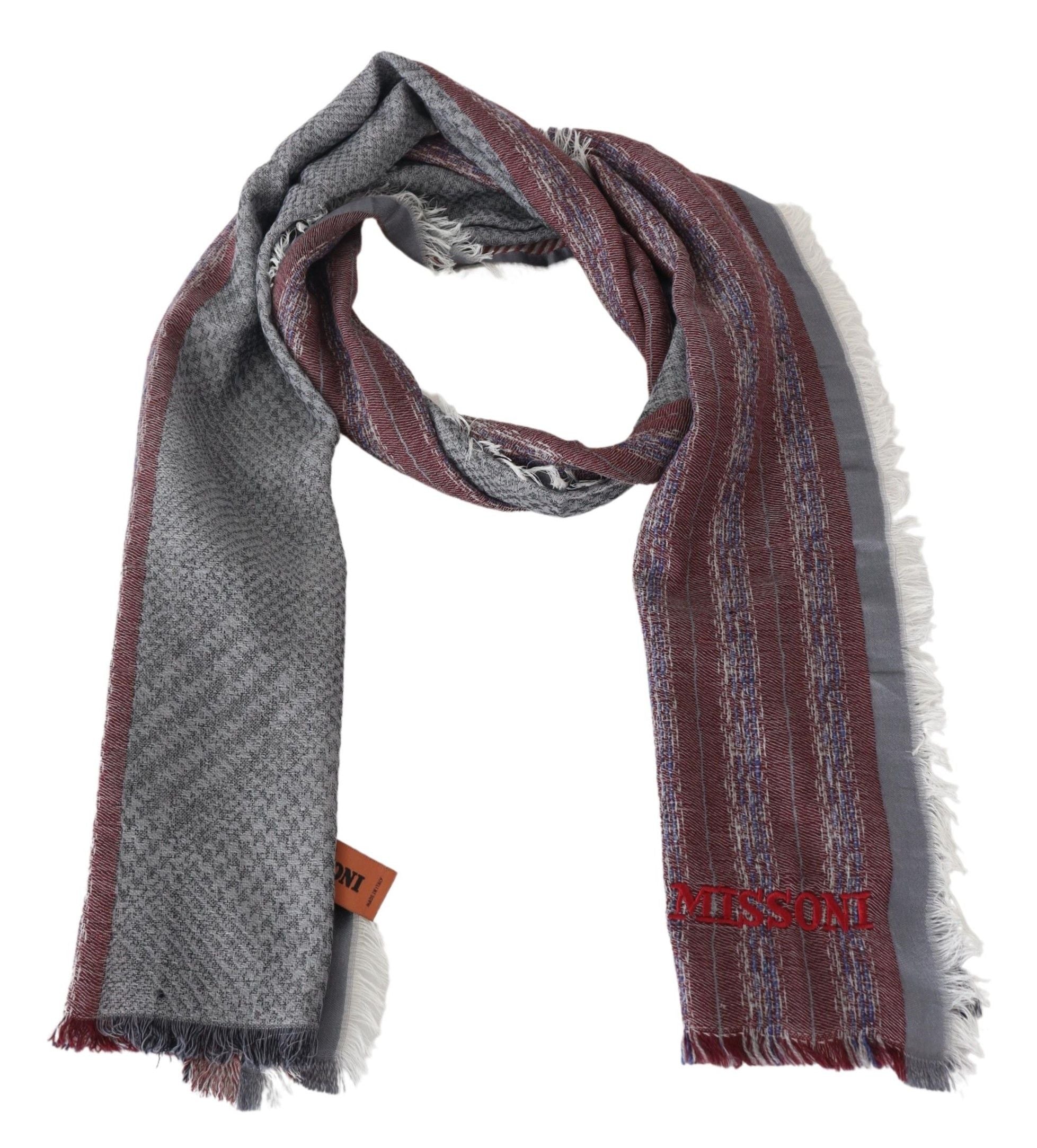 Multicolor Wool Striped Unisex Neck Wrap Shawl ScarfMISSONI Gorgeous brand new with tags, 100% Authentic Missoni wool scarf with stripes pattern design and brand logo embroidery. Material: 100% Wool Color: Multicolor Gender: Unisex Logo details Made in It