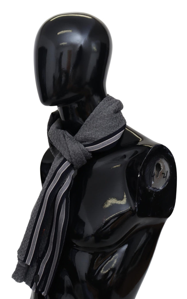 Gray Stripes Pattern 100% Wool Unisex Neck Wrap ScarfMISSONI Gorgeous brand new with tags, 100% Authentic Missoni wool scarf with stripes pattern design and brand logo embroidery. Material: 100% Wool Color: Gray Gender: Unisex Fringes Logo details Made in