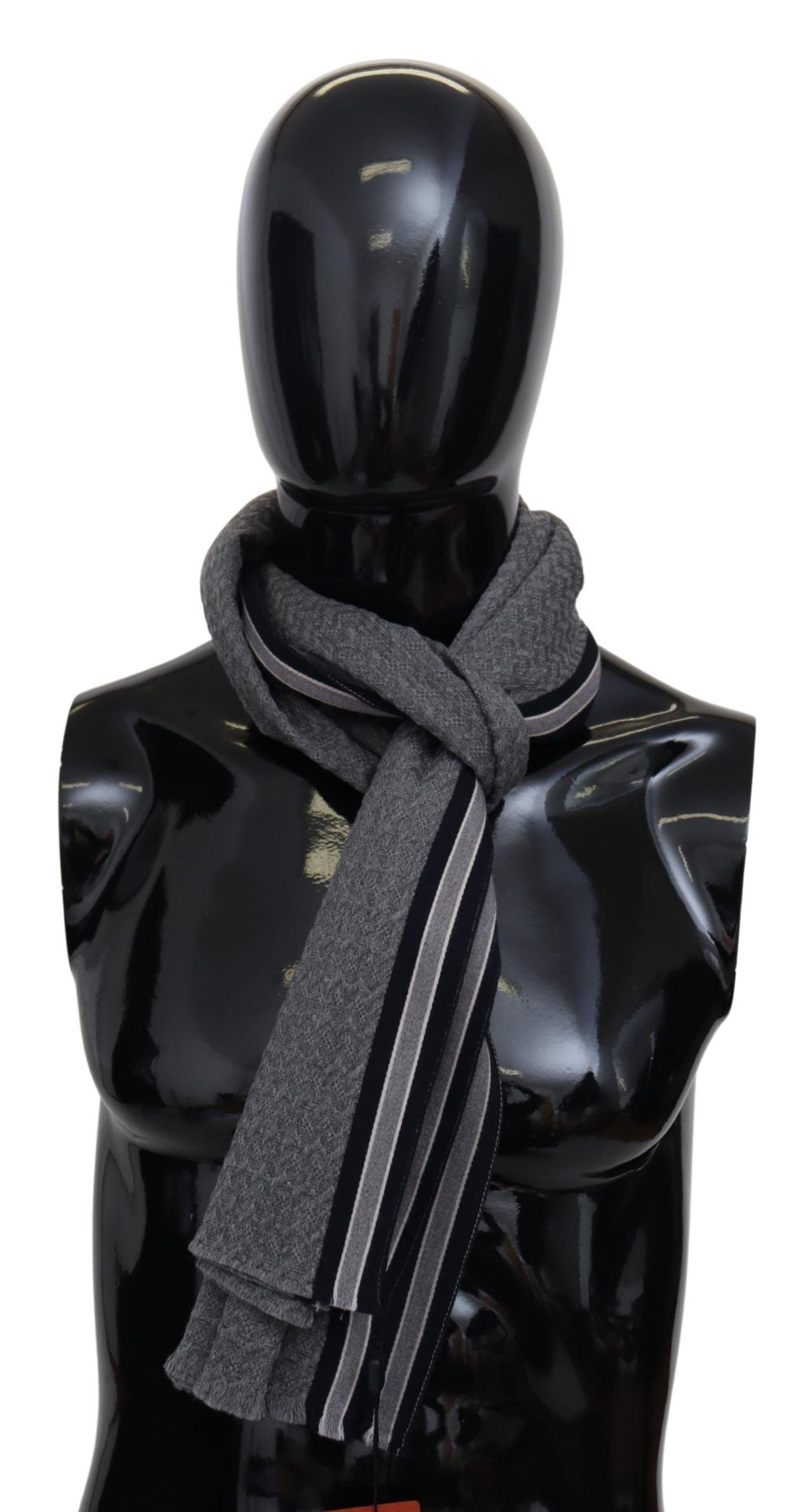 Gray Stripes Pattern 100% Wool Unisex Neck Wrap ScarfMISSONI Gorgeous brand new with tags, 100% Authentic Missoni wool scarf with stripes pattern design and brand logo embroidery. Material: 100% Wool Color: Gray Gender: Unisex Fringes Logo details Made in