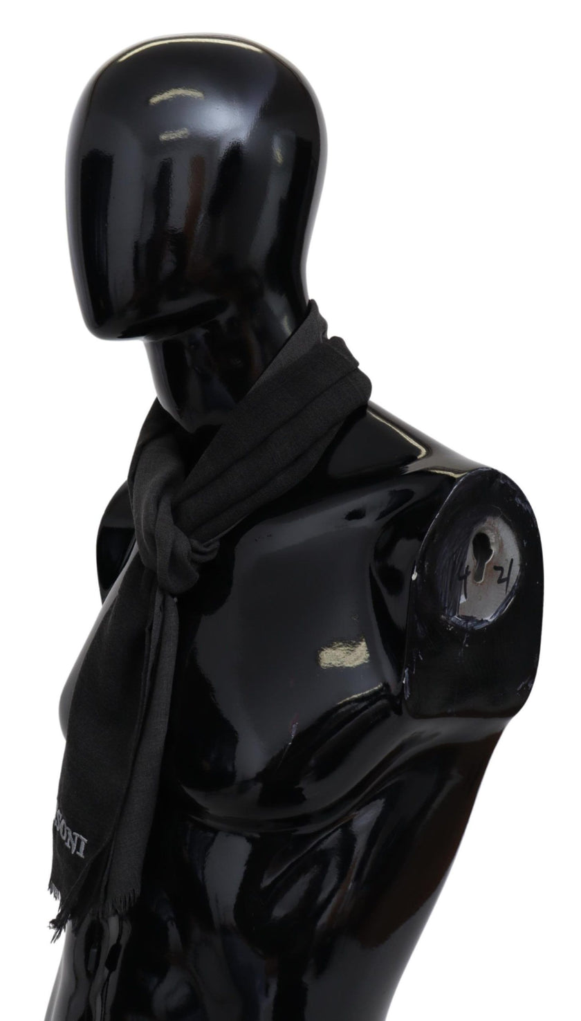 Gray Wool Unisex Neck Wrap Shawl Fringes Logo ScarfMISSONI Gorgeous brand new with tags, 100% Authentic Missoni wool scarf with brand logo embroidery. Material: 100% Wool Color: Gray Gender: Unisex Fringes Logo details Made in Italy SIZE: 160cm x 30cmGray