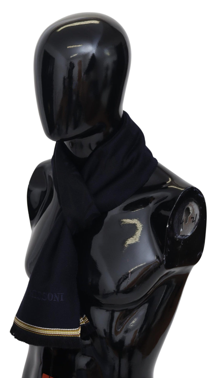 Black 100% Wool Unisex Neck Wrap Fringes ScarfMISSONI Gorgeous brand new with tags, 100% Authentic Missoni wool scarf with brand logo embroidery. Material: 100% Wool Color: Black Gender: Unisex Fringes Logo details Made in Italy SIZE: 180cm x 36cmBlack 10