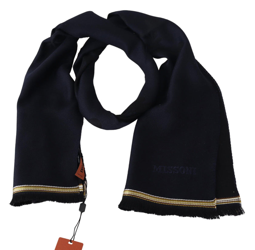 Black 100% Wool Unisex Neck Wrap Fringes ScarfMISSONI Gorgeous brand new with tags, 100% Authentic Missoni wool scarf with brand logo embroidery. Material: 100% Wool Color: Black Gender: Unisex Fringes Logo details Made in Italy SIZE: 180cm x 36cmBlack 10