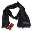 Black Wool Knit Unisex Neck Wrap ScarfMISSONI Gorgeous brand new with tags, 100% Authentic Missoni wool scarf with brand logo embroidery. Material: 100% Wool Color: Black Gender: Unisex Fringes Logo details Made in Italy SIZE: 170cm x 28cmBlack Wool Knit